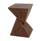 TESS Modern Side Table with Wood-Like Texture - Dark Brown or Light Gray
