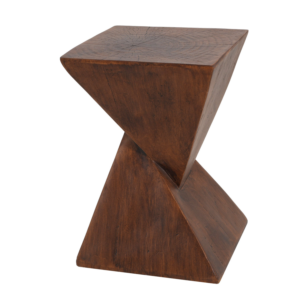 TESS Modern Side Table with Wood-Like Texture - Dark Brown or Light Gray