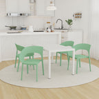 Modern Outdoor 4 Piece Dining Set with Ergonomic Chairs - Green or Orange