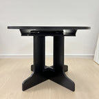 Expandable Oval Farmhouse Dining Table with Removable Leaf and X-Shaped Base - Black