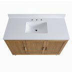 48" Freestanding Single Sink Bathroom Vanity with Solid Wood - Light Coffee