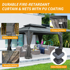 12' x 16' Hardtop Gazebo with Dual-Layer Roof - Aluminum