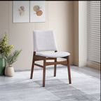 Brown / Light Gray Dining Chair Set with Solid Wood Frame - Set of 2