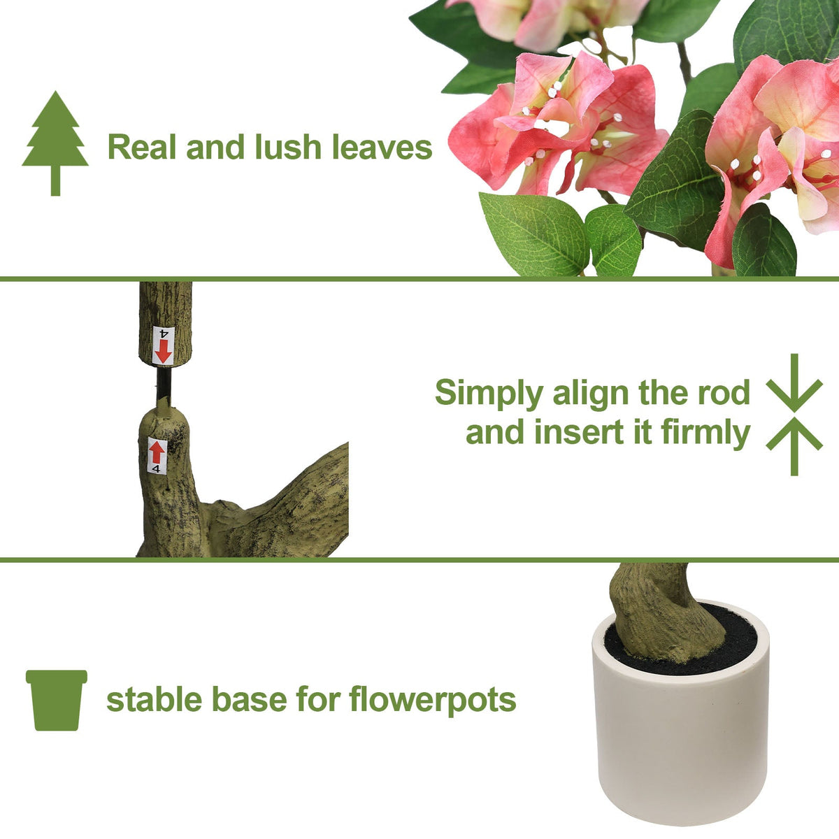 7FT Artificial Bougainvillea Tree with Realistic Details - Pink