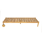 Riviera Outdoor Chaise Lounge with Wheels, Acacia Wood Frame - Natural (Set of 2)