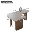L-Shape Coffee Table with Modular Nesting Design - White or Dark Brown