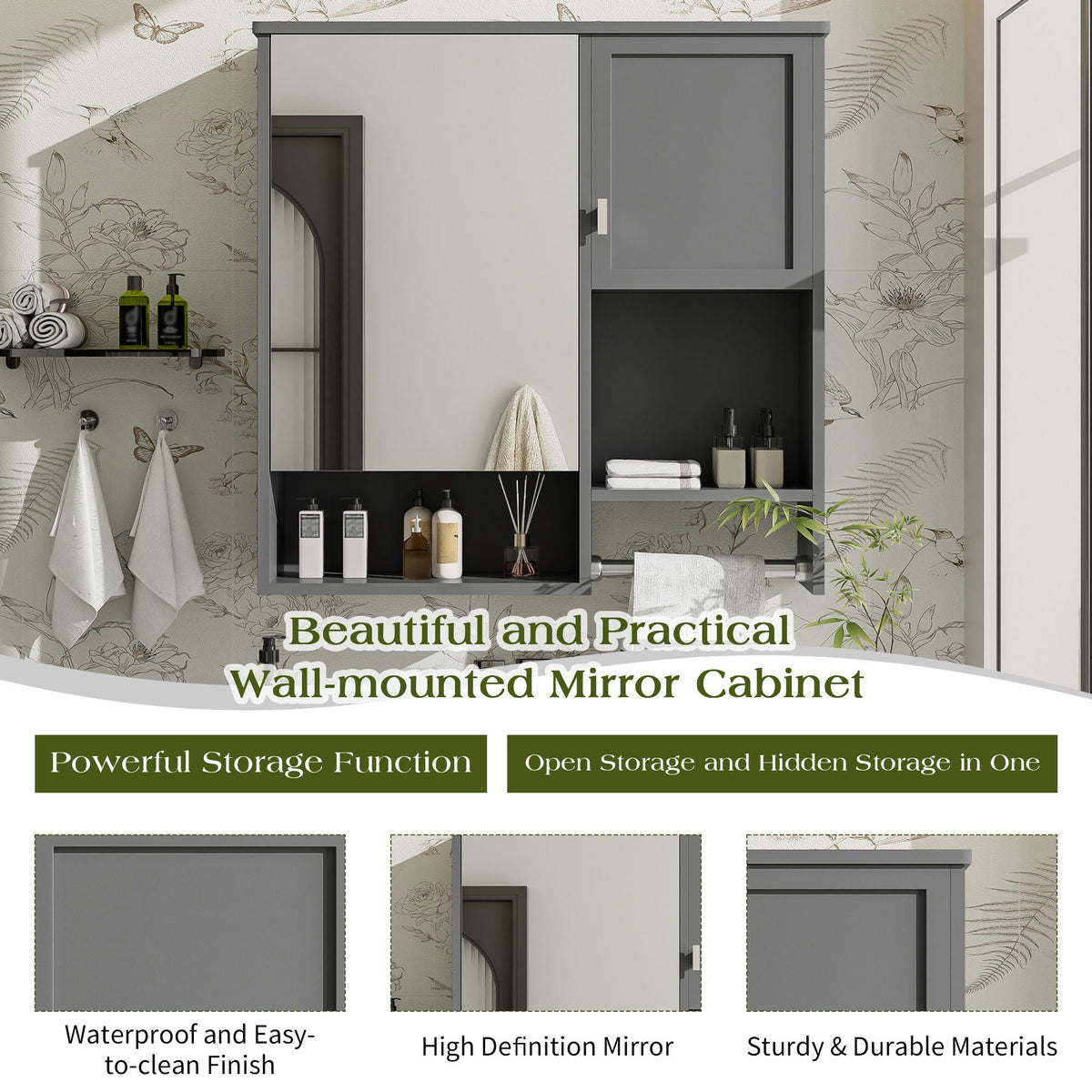 Modern Wall Mounted Bathroom Medicine Cabinet