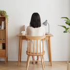 Oak Computer Desk with Drawer - Natural Wood Finish