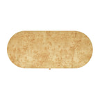 Oval Computer Desk with Single Drawer - Burl Wood Veneer, Light or Dark Brown