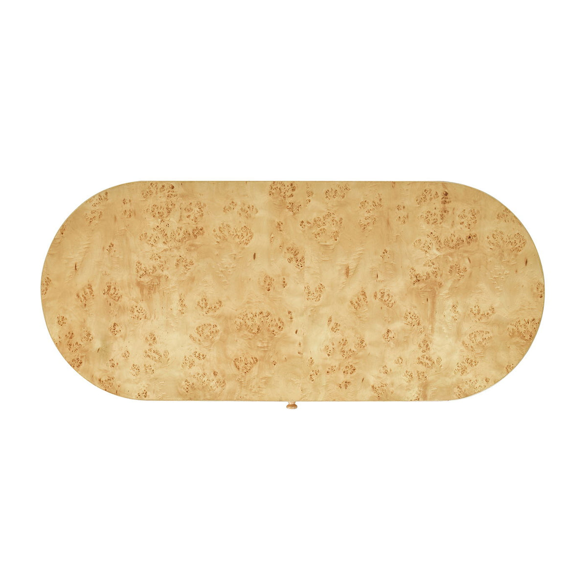 Oval Computer Desk with Single Drawer - Burl Wood Veneer, Light or Dark Brown