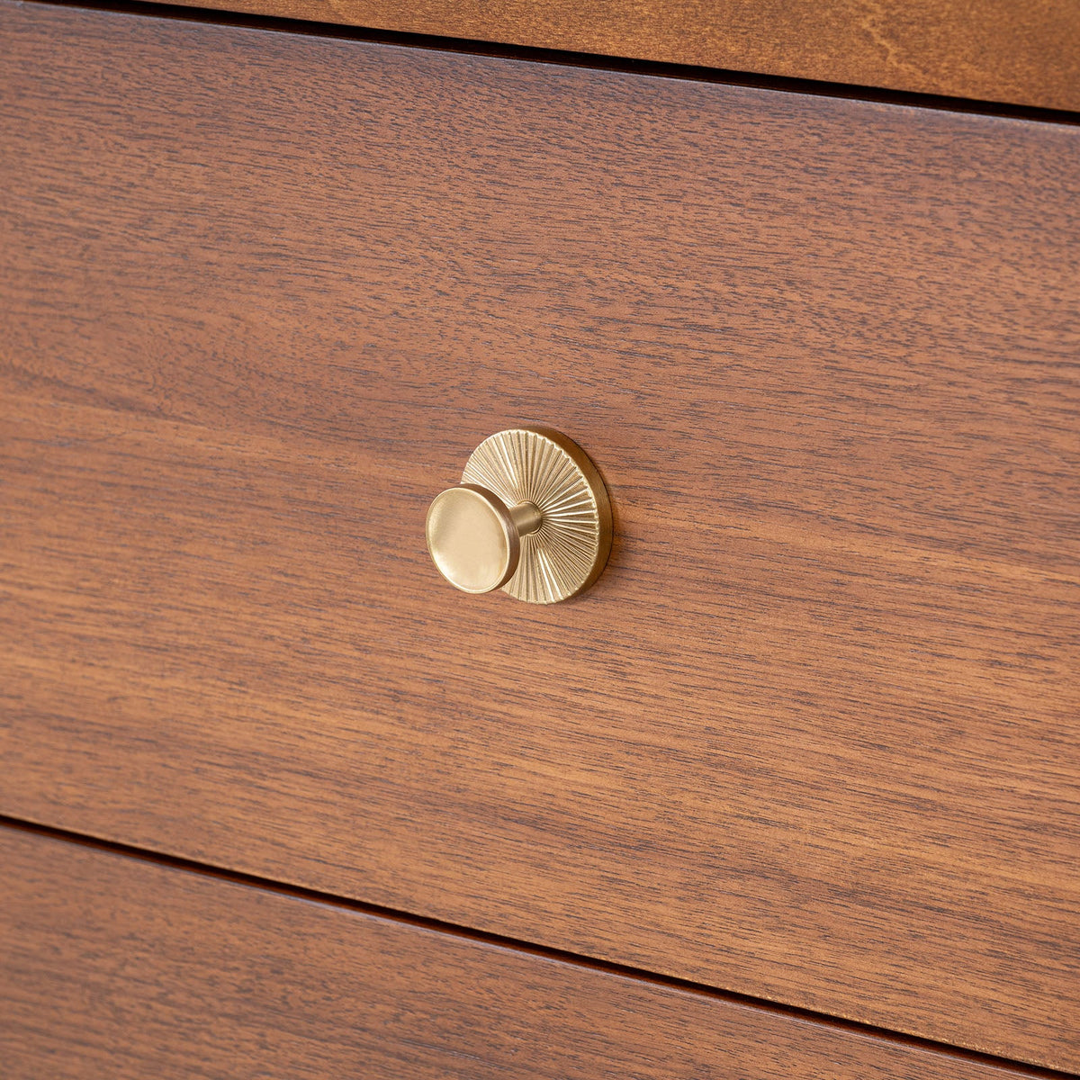 Mid Century Modern Nightstand with USB Port - Wood, Gold Accent