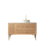 MUNIN 48" Bathroom Vanity with Ceramic Sink - Oak Finish