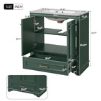 Bathroom Vanity with Sink and Adjustable Shelf - White, Green, Black