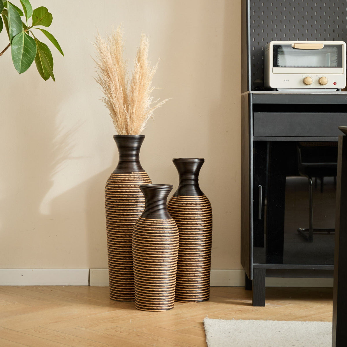 Classic And Neat Floor Vase with High Independent Stand - Multiple Colors