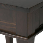 Solid Wood Writing Desk with Flip-Down Keyboard Tray - Dark Tobacco Brown