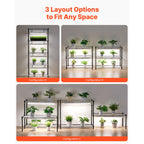 DIY Plant Shelf with Grow Lights for Indoor Use - Adjustable Metal Stand