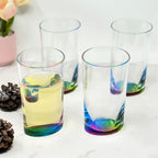 Clear Oval Halo Acrylic Hi Ball Glasses, Set of 4 – BPA-Free, 15oz