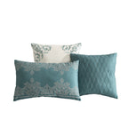 Medallion Jacquard Comforter Set with Decorative Pillows – Serene Blue