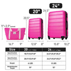 Hardshell Luggage Set 2 Pieces with TSA Lock - Pink