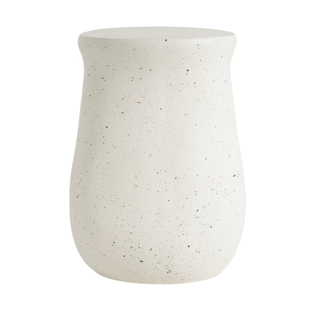 Outdoor MGO Side Table with Travertine-Look Finish – White or Light Grey