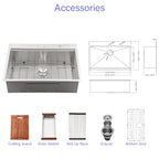 Stainless Steel Drop In Kitchen Sink with Workstation - Gray or Gold
