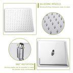 Modern Dual Shower Head System with 16" Ceiling Mount - Multiple Finishes