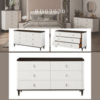 Carena Dresser with Jewelry Tray and Ample Storage - White / Walnut