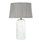 Luxora Decorative Glass Table Lamp with Gold Finish and Grey Shade