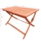 Teak 5 Piece Patio Dining Set with Folding Chairs - Solid Wood