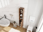24 Inch Wall-Mounted Side Cabinet with Soft Closing Door - Brown Ebony