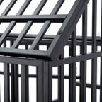 Heavy Duty Dog Crate with Lockable Wheels - Black