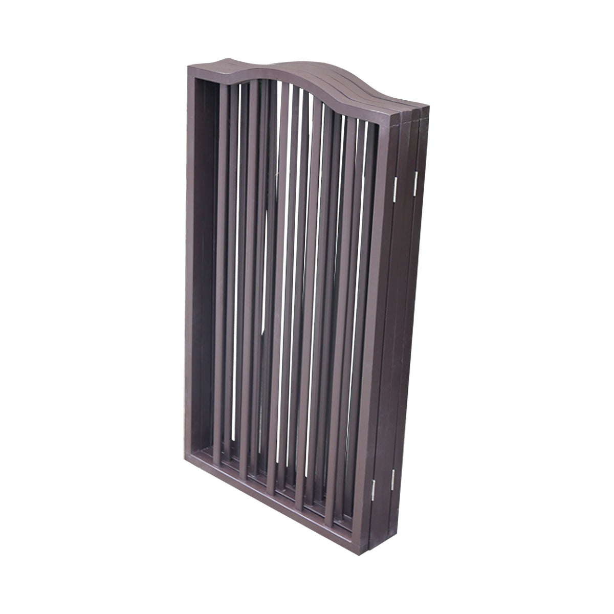 Freestanding Folding Pet Gate with Solid Populus Wood - Dark Brown