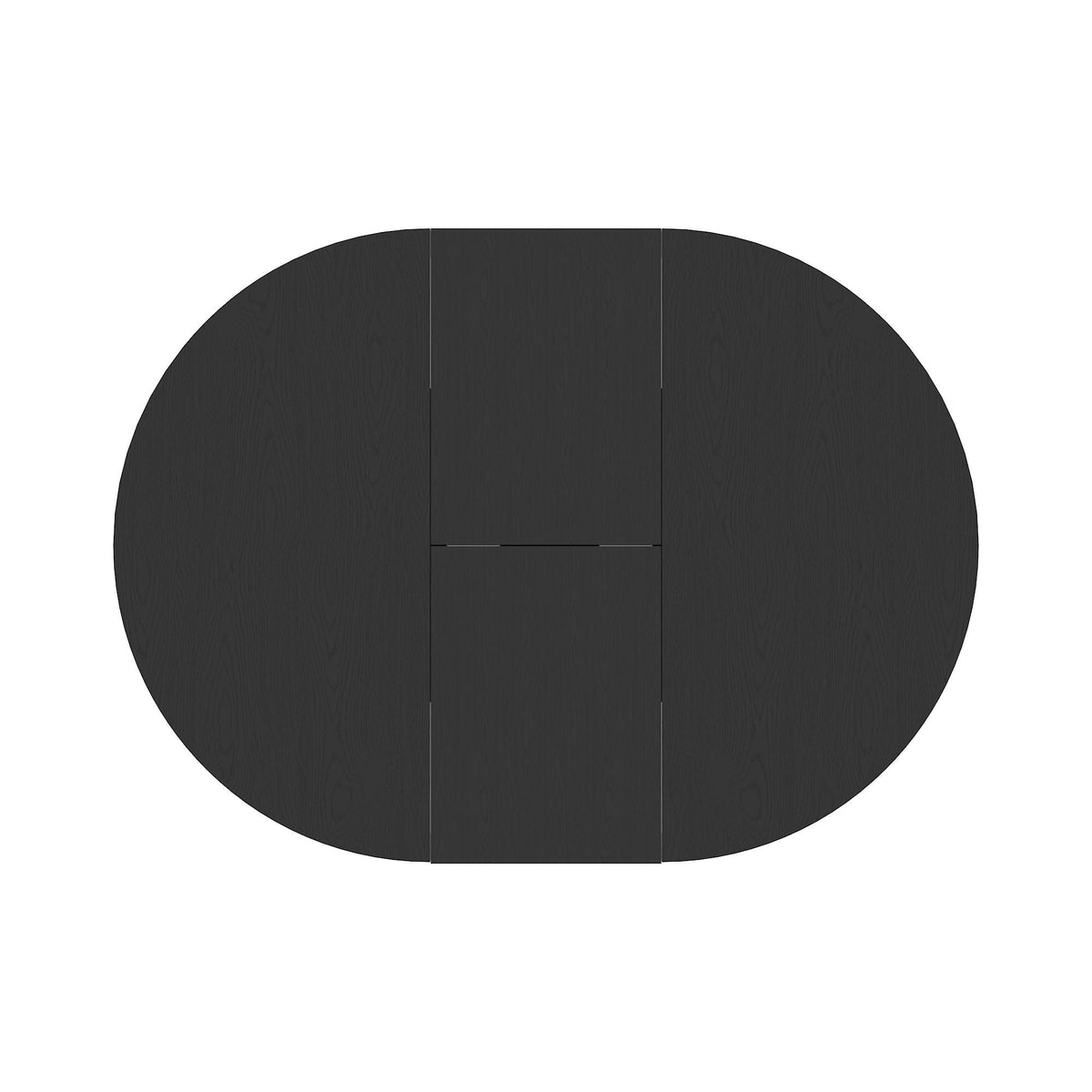 Expandable Oval Farmhouse Dining Table with Removable Leaf and X-Shaped Base - Black