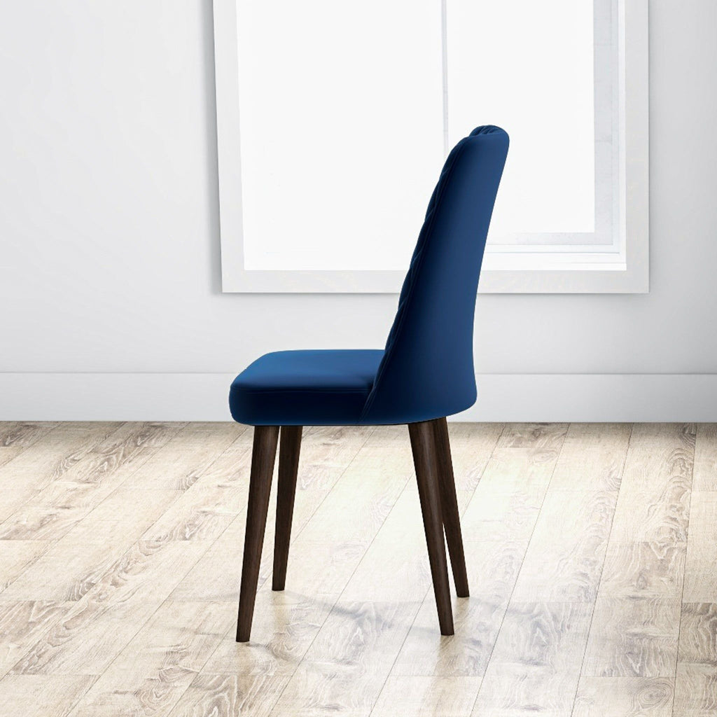Mid-Century Modern Dining Chair Set of 2 with Upholstered Seat - Multiple Colors