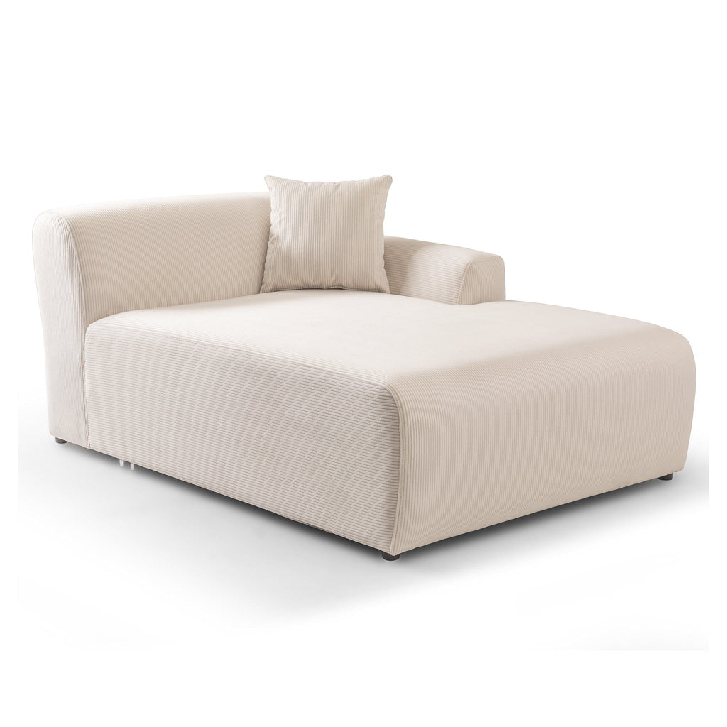 High-Quality Microfiber Sectional Sofa with Deep Seating - Beige or Dark Green