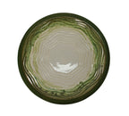 17" Ceramic Bird Bath with Swirl Pattern Pedestal - Grass Green
