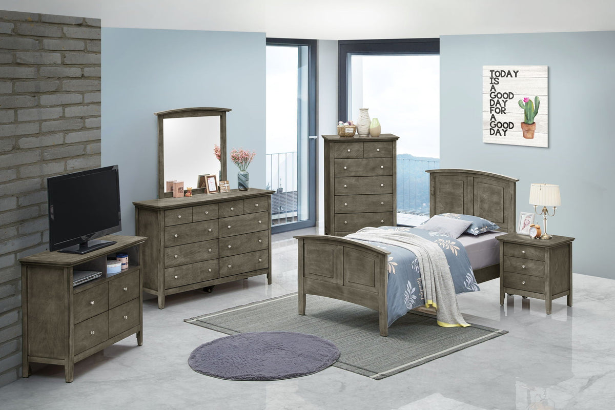 Elegant Panel Bed with Real Wood Veneers - Multiple Colors