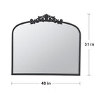 Baroque Inspired Arch Wall Mirror with Ornate Design - Gold or Black