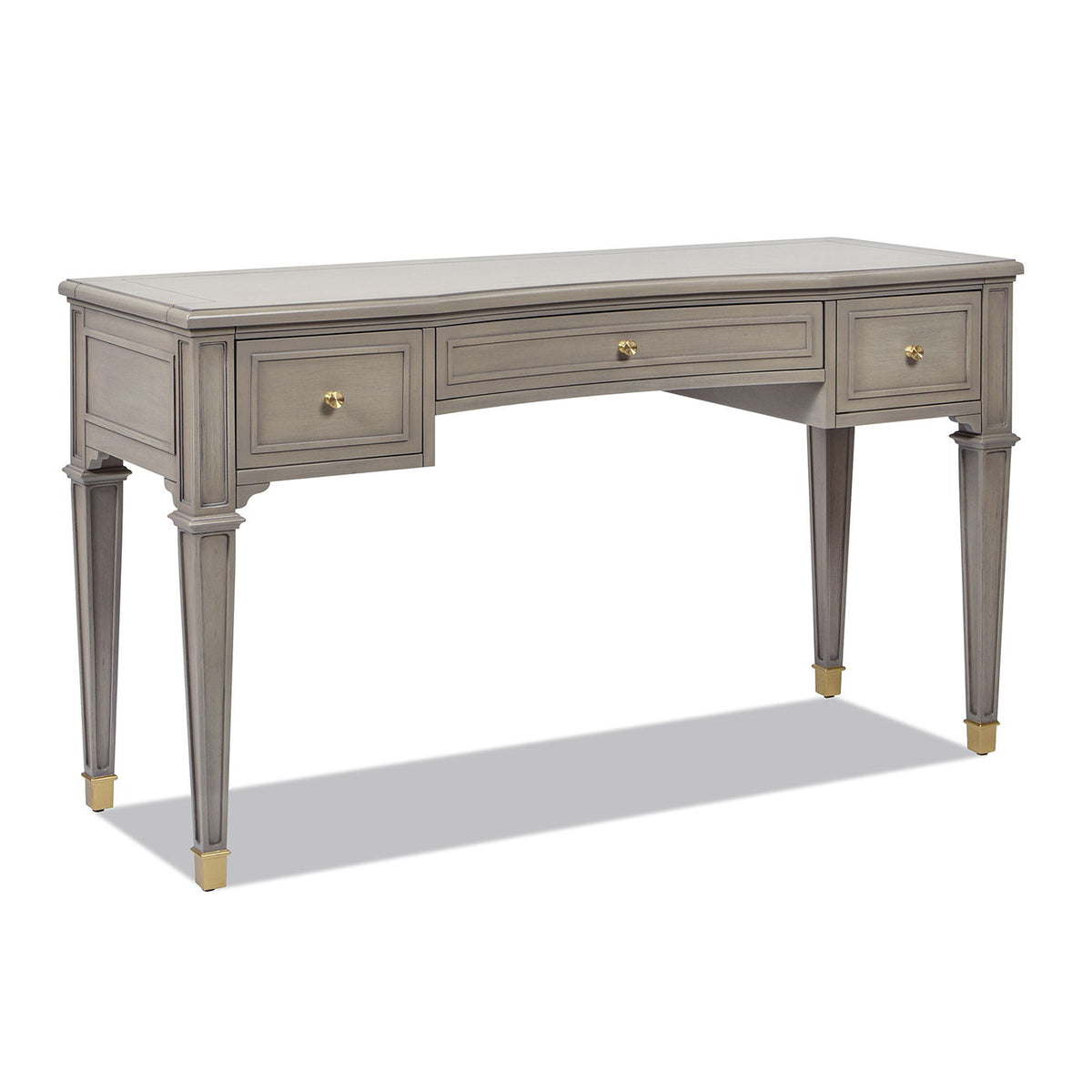 Dauphin 3 Drawer Executive Desk with Soft-Close Drawers - Light Brown or Gray
