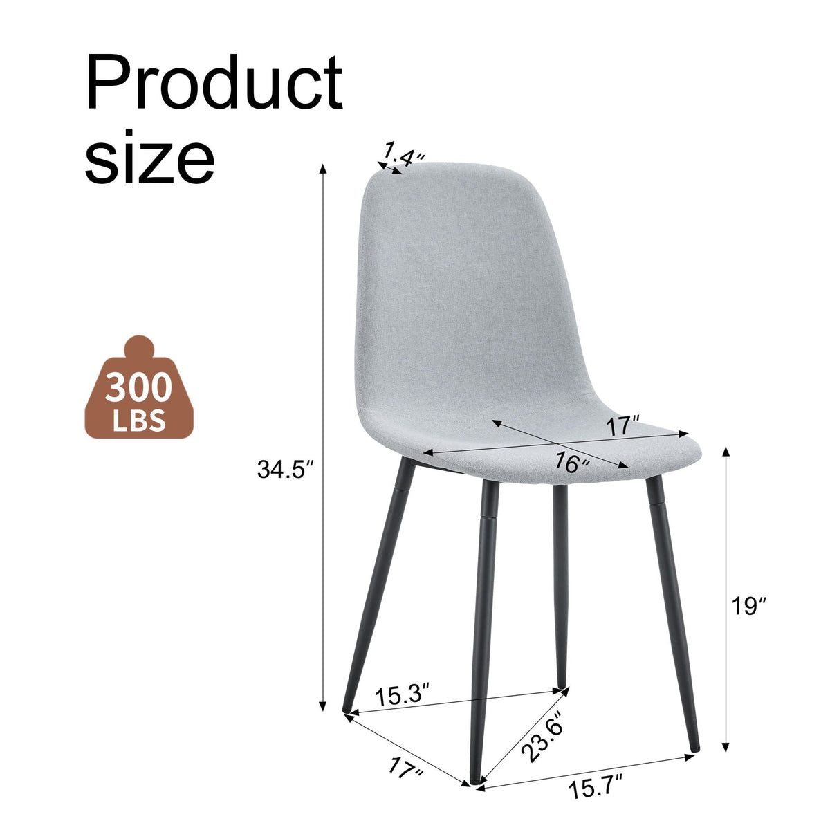 Modern Medieval Style Cushioned Side Chairs Set