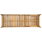 Solid Acacia Wood Sun Lounger Set with Grey Cushions - Outdoor