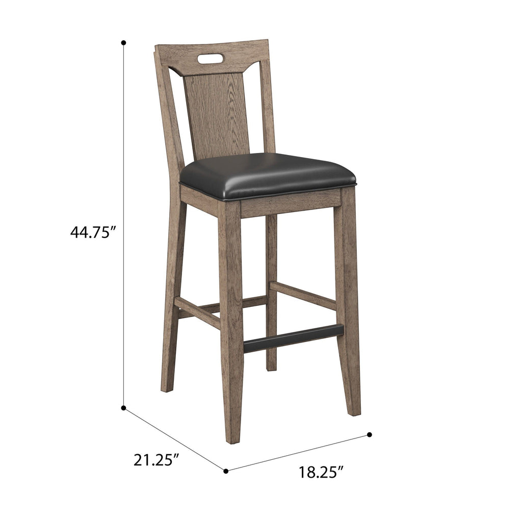 Slat Back Bar Stools with Casual Style - Brown (Set of 2)