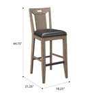 Slat Back Bar Stools with Casual Style - Brown (Set of 2)