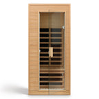 Hemlock Infrared Sauna with Bluetooth & LED Lighting - Natural Wood