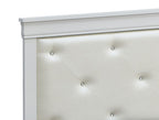 Lorana Twin Upholstered Bed with Tufted Headboard - Pearl Silver, Black, or Gray