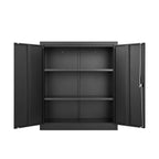 Metal Storage Cabinet With Locking Doors And Adjustable Shelf