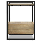 Natural Bedside Table with Drawer and Open Storage - Natural