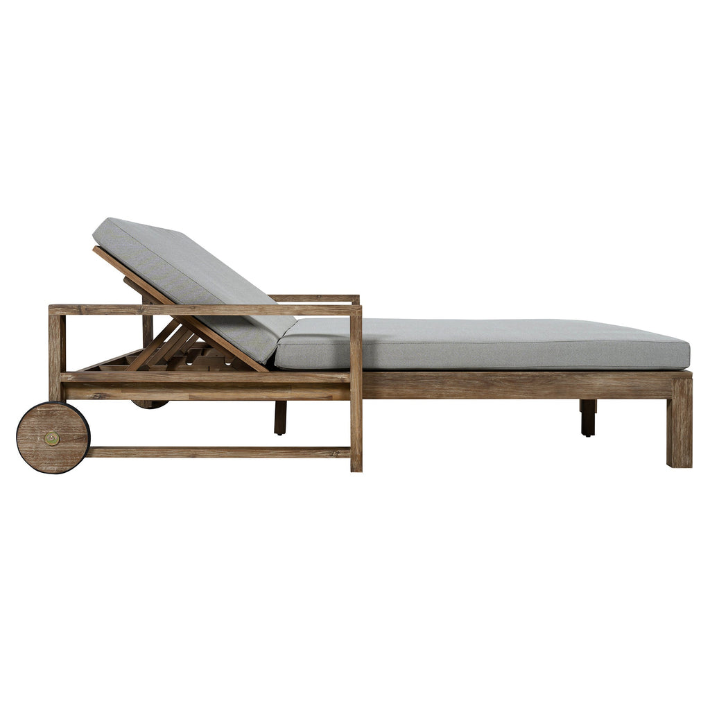 TREXM Farmhouse Wooden Outdoor Sunbed for 2 People