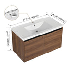 Bathroom Vanity Set with Resin Countertop Sink - Dark Brown