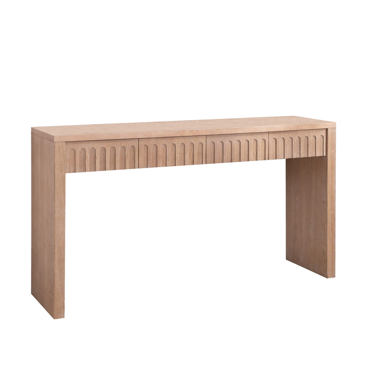 Modern Console Table with 4 Drawers - Wood Finish